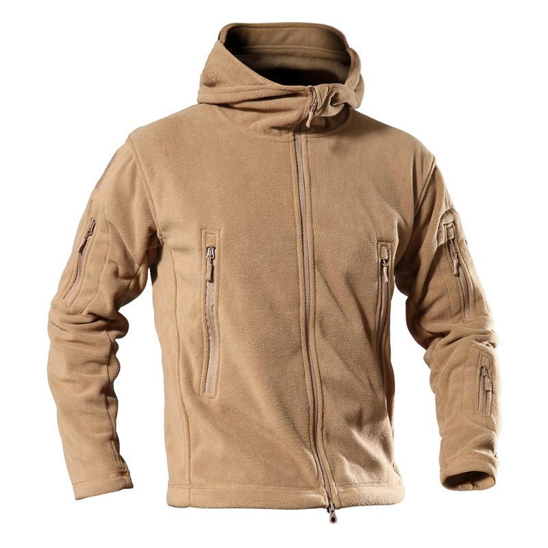 Chaqueta Verde Militar Táctica Militar Con Capucha Softshell Para Exteriores De Forro Polar Cálido Para Hombre