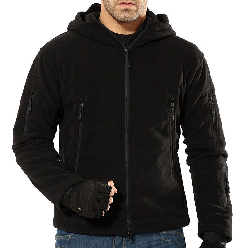 Chaqueta Verde Militar Táctica Militar Con Capucha Softshell Para Exteriores De Forro Polar Cálido Para Hombre