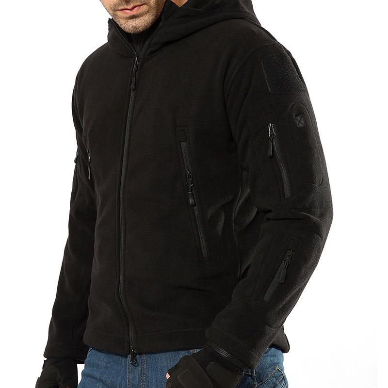 Chaqueta Verde Militar Táctica Militar Con Capucha Softshell Para Exteriores De Forro Polar Cálido Para Hombre