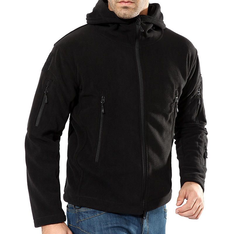 Chaqueta Verde Militar Táctica Militar Con Capucha Softshell Para Exteriores De Forro Polar Cálido Para Hombre