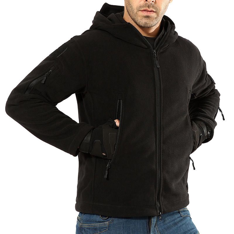 Chaqueta Verde Militar Táctica Militar Con Capucha Softshell Para Exteriores De Forro Polar Cálido Para Hombre