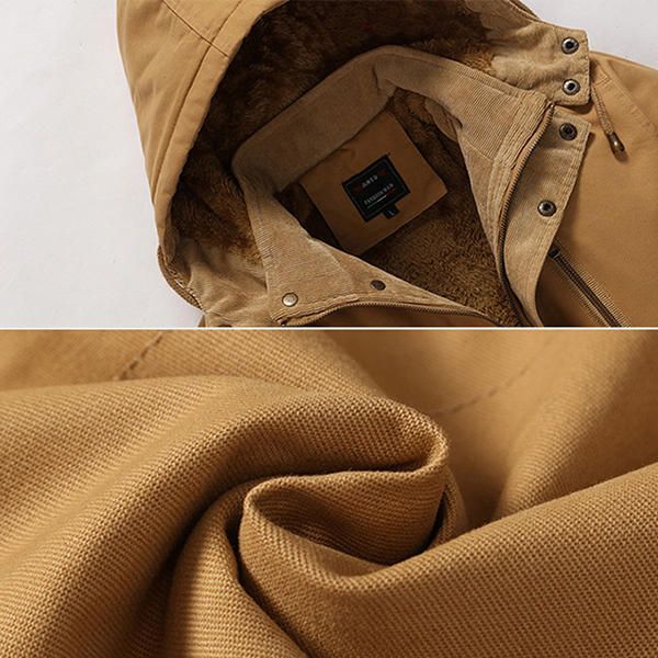 Chaquetas Parkas Con Capucha De Lana Gruesa Y Cálida De Invierno Para Hombres