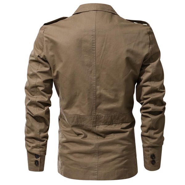 Epaulet Military Single Breasted Primavera Otoño Chaqueta De Algodón Informal Para Hombres