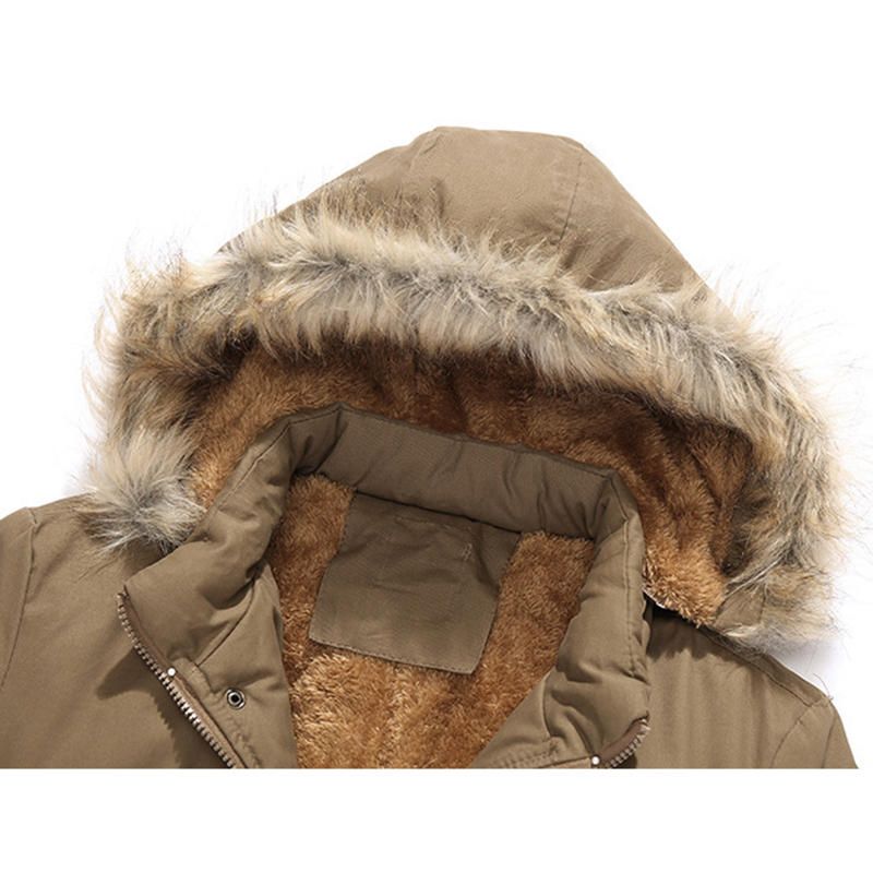 Forro Polar Para Hombre Chaqueta De Algodón Con Capucha Gruesa Y Cálida A Prueba De Viento