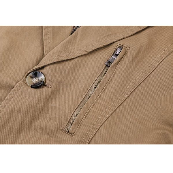 Gabardina De Primavera Con Cuello De Solapa Para Hombre Chaqueta De Algodón Militar