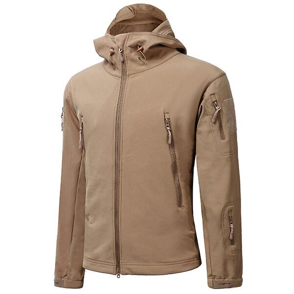 Hombres Tácticos Militares Exteriores Abrigo Impermeable Soft Shell Outwear Chaqueta De Transporte Oculta