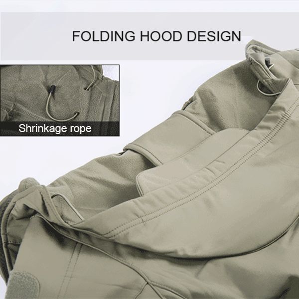 Hombres Tácticos Militares Exteriores Abrigo Impermeable Soft Shell Outwear Chaqueta De Transporte Oculta