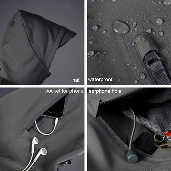 Hombres Tácticos Militares Exteriores Abrigo Impermeable Soft Shell Outwear Chaqueta De Transporte Oculta