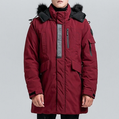 Parka Gruesa Gruesa Acolchada De Algodón Medio Largo De Invierno Para Hombre