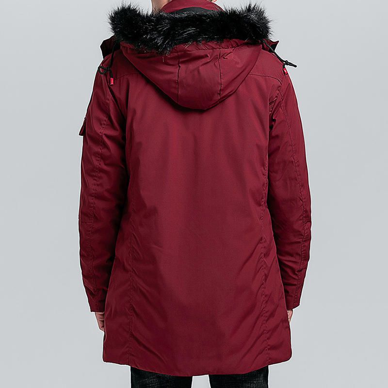 Parka Gruesa Gruesa Acolchada De Algodón Medio Largo De Invierno Para Hombre