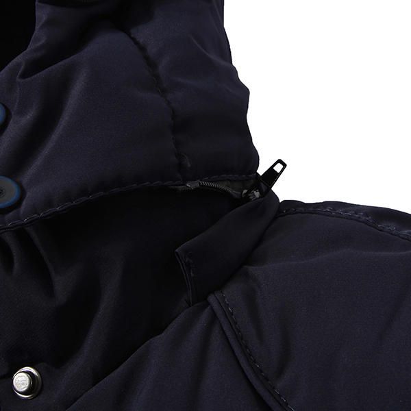 Parka Gruesa Cálida De Longitud Media Para Hombre Chaqueta Acolchada Con Múltiples Bolsillos De Color Sólido