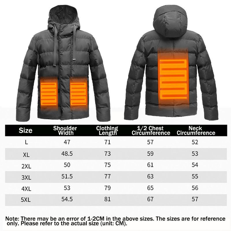 Usb Batería Eléctrica Hombres Abrigo Con Calefacción Chaqueta Chaleco Cálido Abrigo Acolchado Lote De Invierno