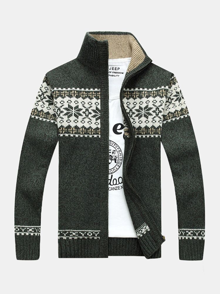 Chaqueta Suéter De Punto De Manga Larga Vintage De Manga Larga Con Estampado Tribal Para Hombre