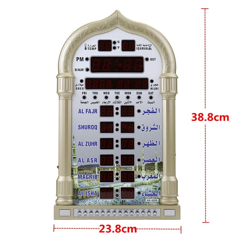 100-240v Reloj De Pared Islámico Azan Calendario De Alarma Oración Musulmana Decoración De Navidad De Ramadán