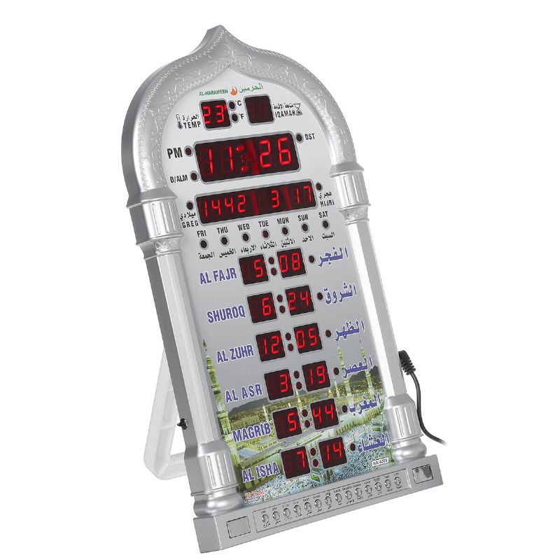 100-240v Reloj De Pared Islámico Azan Calendario De Alarma Oración Musulmana Decoración De Navidad De Ramadán