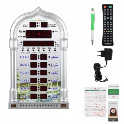 100-240v Reloj De Pared Islámico Azan Calendario De Alarma Oración Musulmana Decoración De Navidad De Ramadán