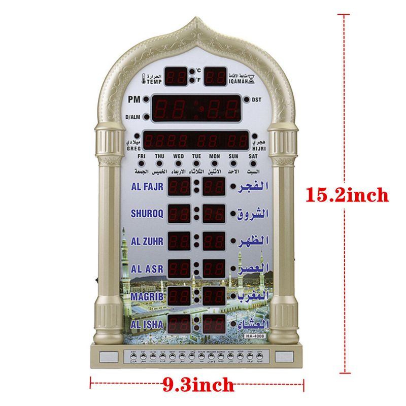 100-240v Reloj De Pared Islámico Azan Calendario De Alarma Oración Musulmana Decoración De Navidad De Ramadán