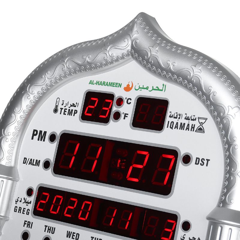 100-240v Reloj De Pared Islámico Azan Calendario De Alarma Oración Musulmana Decoración De Navidad De Ramadán