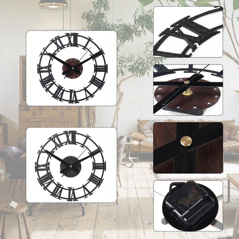 12 Pulgada Reloj De Decoración De Pared Reloj Vintage Europeo Grandes Números Romanos Decoración Del Hogar