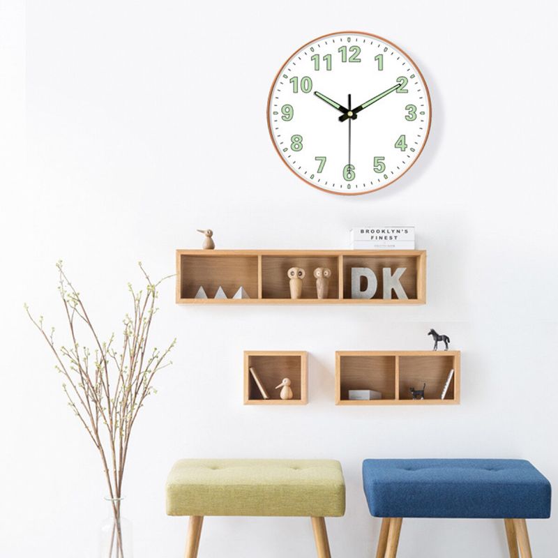 12 Pulgadas 30 cm Reloj De Pared Luminoso De Cuarzo Que No Hace Tictac Resplandor De Madera Oscura Decoración Del Hogar Silenciosa