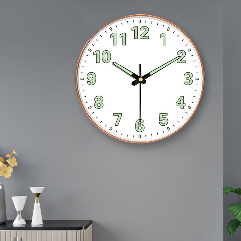 12 Pulgadas 30 cm Reloj De Pared Luminoso De Cuarzo Que No Hace Tictac Resplandor De Madera Oscura Decoración Del Hogar Silenciosa