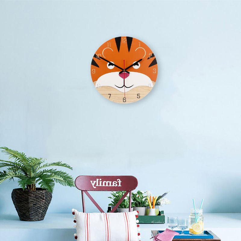 28cm Animal Mute Reloj De Pared Redondo Moderno Hogar Sala De Estar Cocina Reloj Decoración