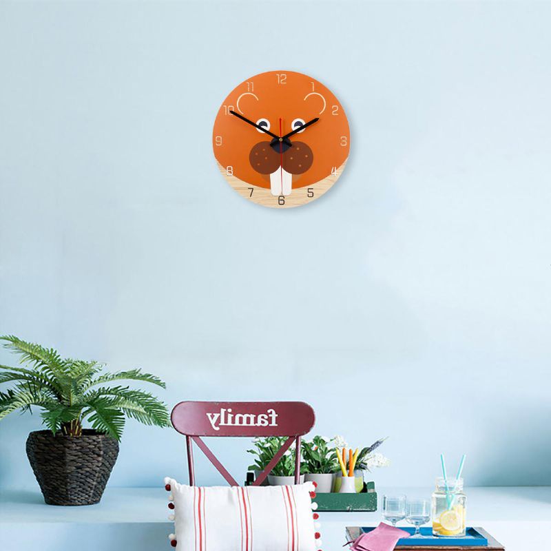 28cm Animal Mute Reloj De Pared Redondo Moderno Hogar Sala De Estar Cocina Reloj Decoración