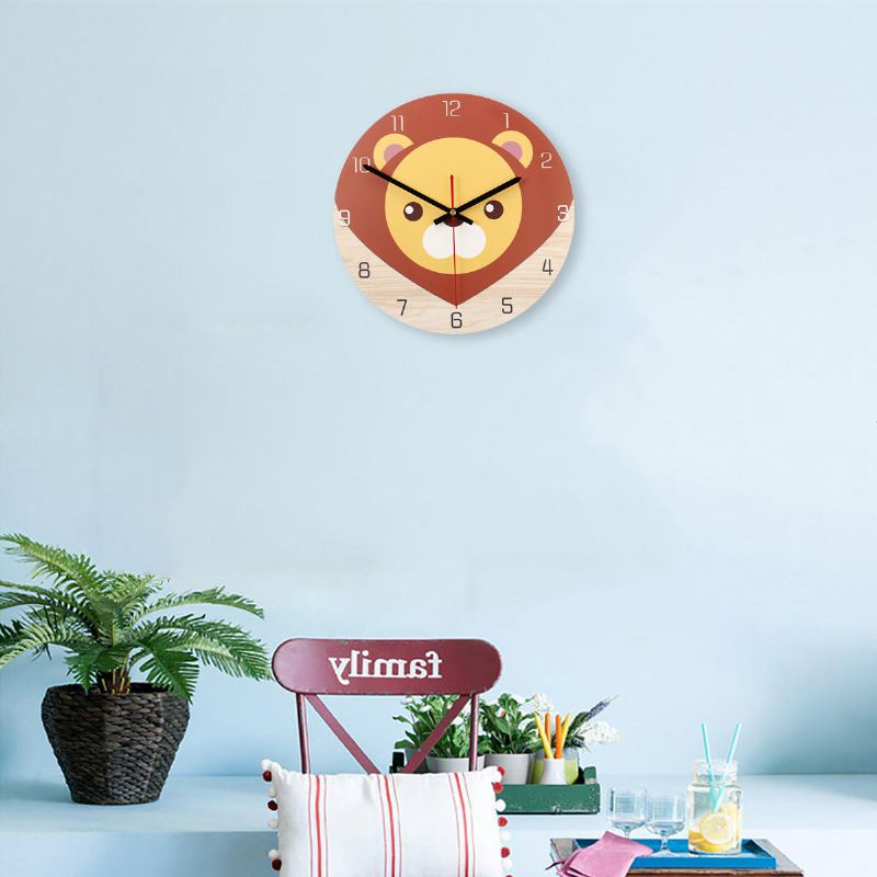 28cm Animal Mute Reloj De Pared Redondo Moderno Hogar Sala De Estar Cocina Reloj Decoración