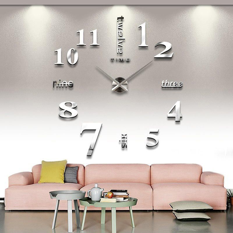 3d Diy Reloj De Pared Moderno Espejo Silencioso Superficie Sala De Estar Decoraciones Colgantes