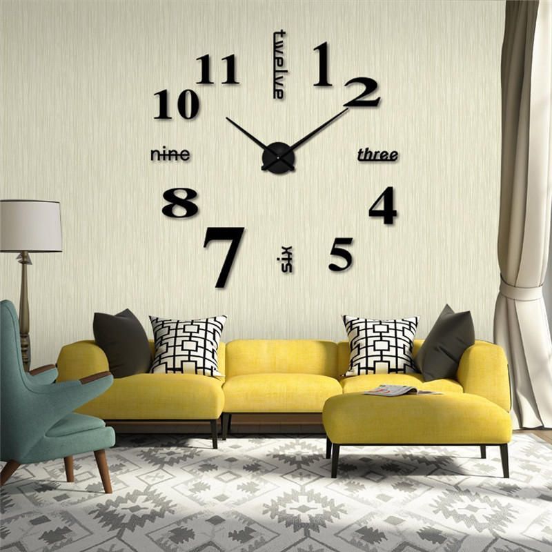 3d Diy Reloj De Pared Moderno Espejo Silencioso Superficie Sala De Estar Decoraciones Colgantes