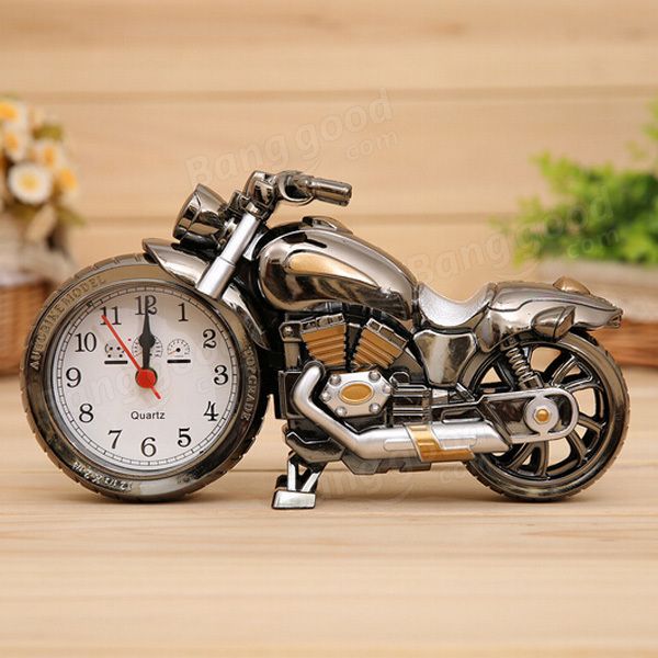 3d Home Decorativo Motocicleta Alarma Plástico Reloj Fresco Regalo De Cumpleaños Color Aleatorio