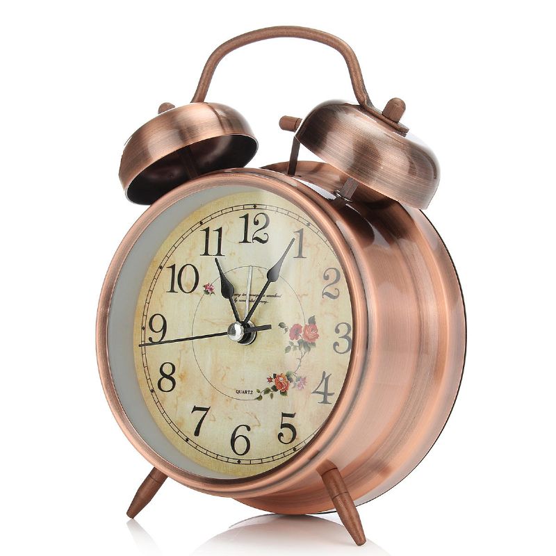 4 Pulgadas Twin Bell Alarm Clock Series Retro Metal Style Twin Bell Clock Decoración Del Dormitorio