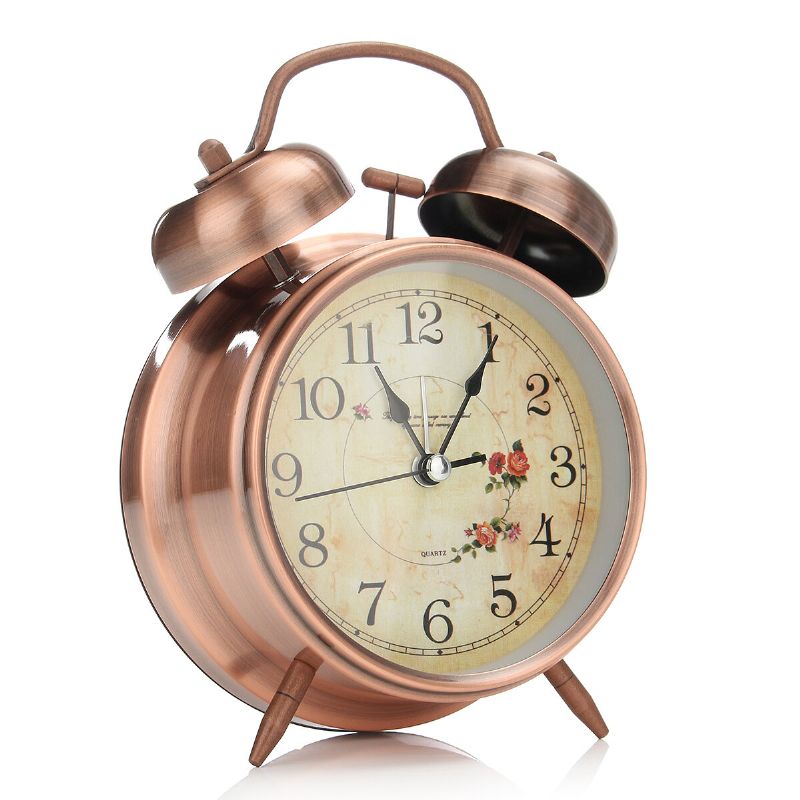 4 Pulgadas Twin Bell Alarm Clock Series Retro Metal Style Twin Bell Clock Decoración Del Dormitorio