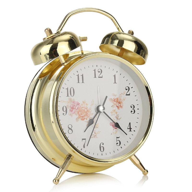 4 Pulgadas Twin Bell Alarm Clock Series Retro Metal Style Twin Bell Clock Decoración Del Dormitorio