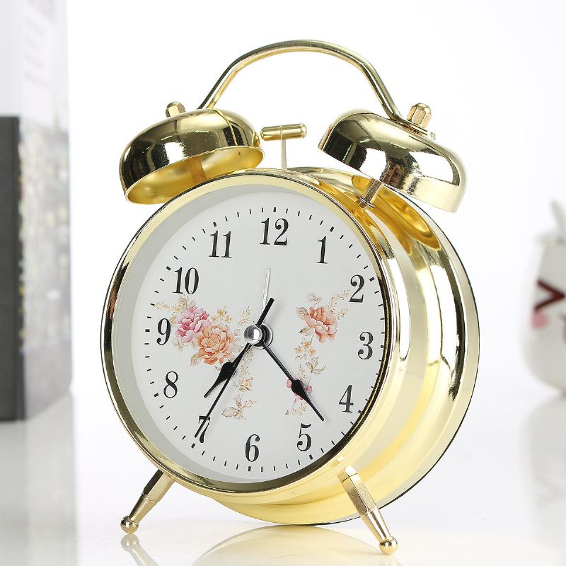 4 Pulgadas Twin Bell Alarm Clock Series Retro Metal Style Twin Bell Clock Decoración Del Dormitorio