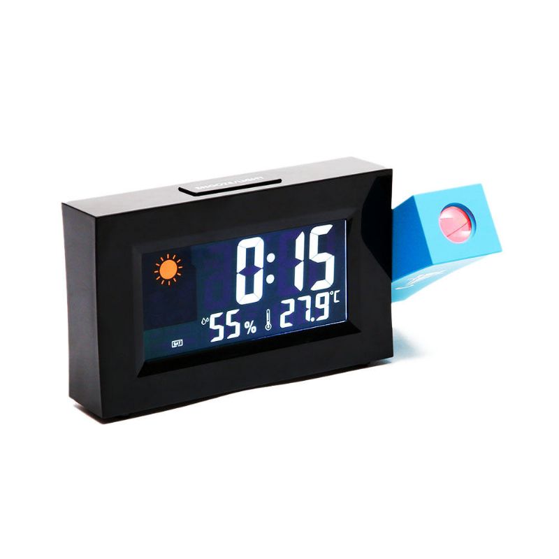 8290 Reloj De Pronóstico Del Tiempo Led Eléctrico Con Pantalla A Color De Proyección De Tiempo Fuente De Alimentación Dual Reloj Despertador Con Pantalla De Temperatura Y Humedad