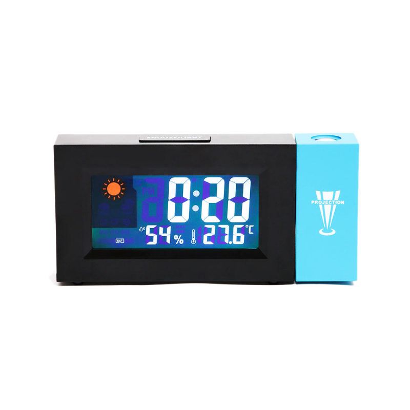 8290 Reloj De Pronóstico Del Tiempo Led Eléctrico Con Pantalla A Color De Proyección De Tiempo Fuente De Alimentación Dual Reloj Despertador Con Pantalla De Temperatura Y Humedad