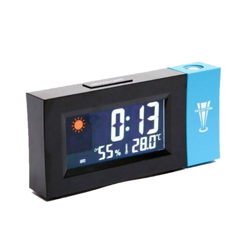 8290 Reloj De Pronóstico Del Tiempo Led Eléctrico Con Pantalla A Color De Proyección De Tiempo Fuente De Alimentación Dual Reloj Despertador Con Pantalla De Temperatura Y Humedad