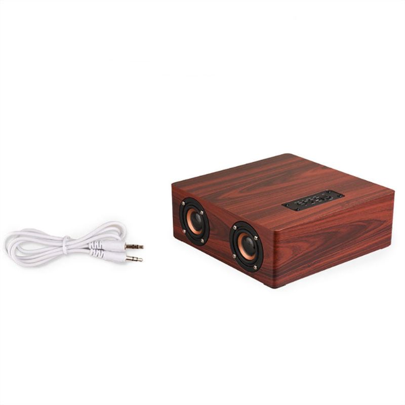 Altavoz Bluetooth De Madera Portátil 12w 4 Altavoces Reloj Despertador Pantalla Columna Altavoz Estéreo 3d