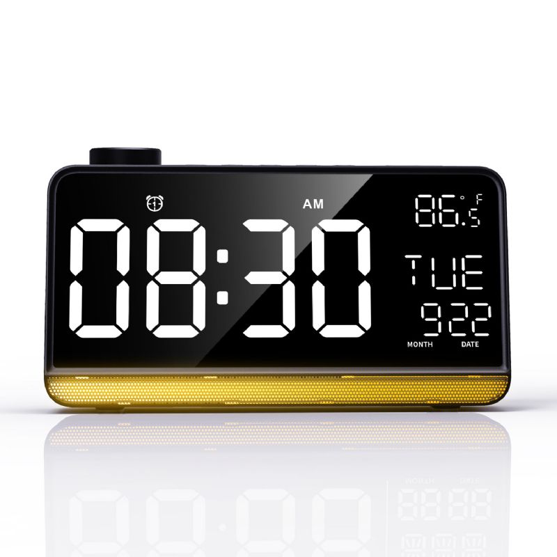 Bw-lac1 Radio Reloj Despertador Digital Luz Nocturna Pantalla Grande Función De Radio Fm Reloj Despertador Doble Pantalla De Temperatura Para Decoración De Escritorio