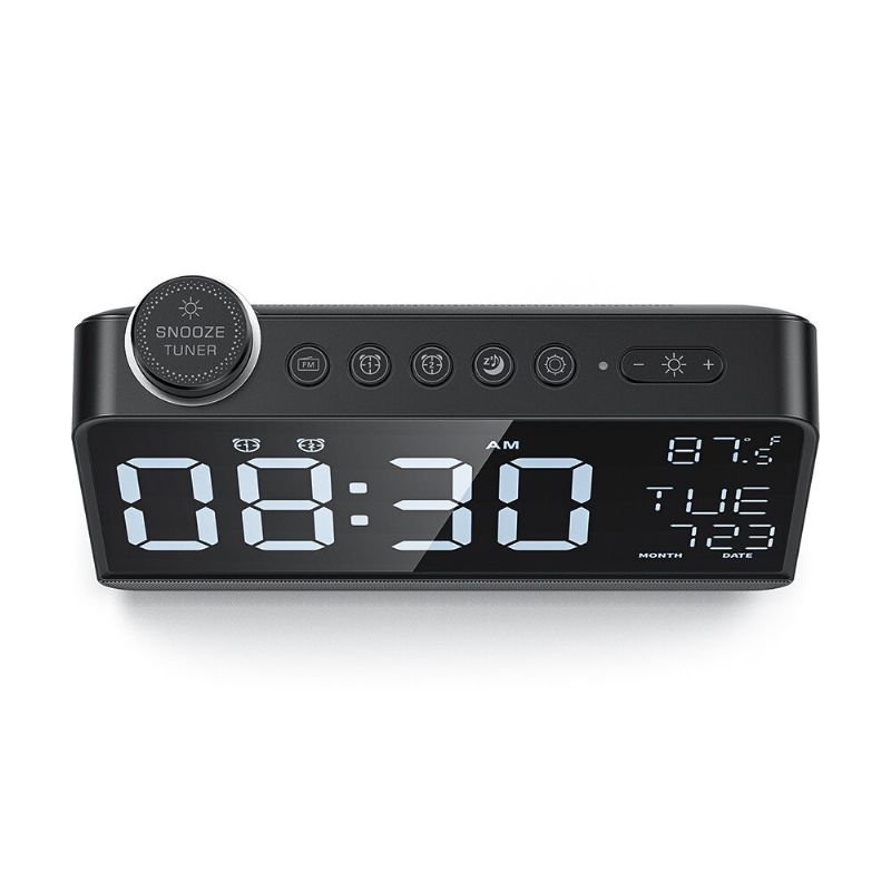 Bw-lac1 Radio Reloj Despertador Digital Luz Nocturna Pantalla Grande Función De Radio Fm Reloj Despertador Doble Pantalla De Temperatura Para Decoración De Escritorio