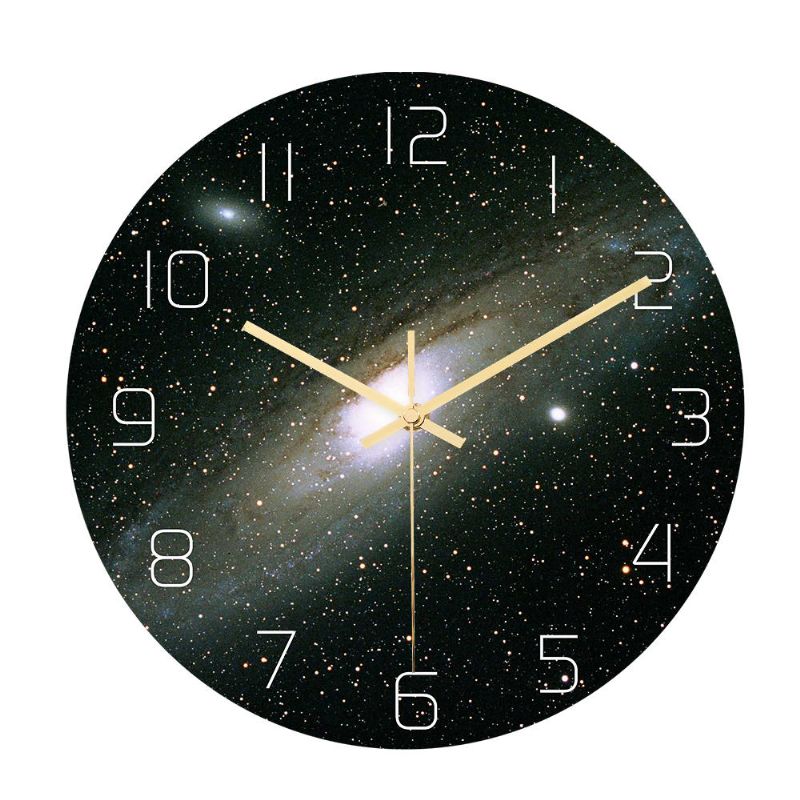 Cc019 Reloj De Pared Con Patrón Estrellado Creativo Reloj De Pared Silencioso Reloj De Pared De Cuarzo Para Decoraciones De Oficina En Casa