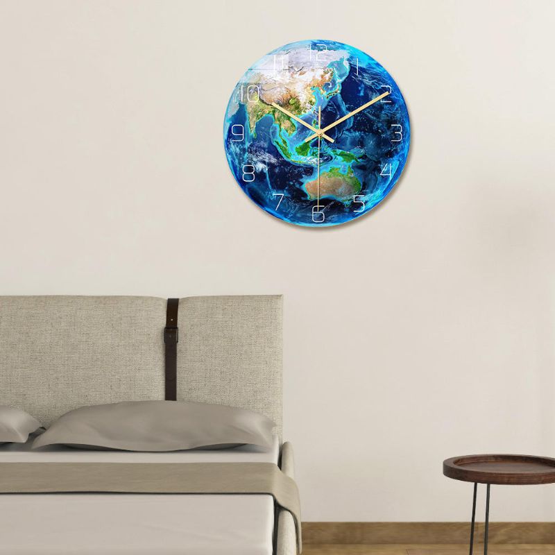 Creative Asia Luminous Earth Reloj De Pared Reloj De Pared Silencioso Reloj De Pared De Cuarzo Para Decoraciones De Oficina En Casa