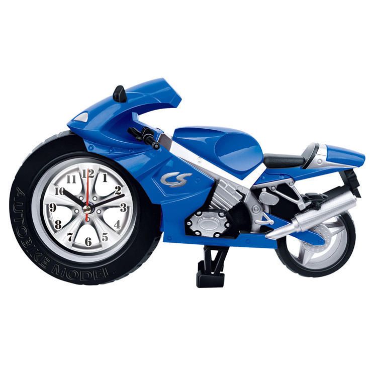 Creative Lazy Student Kids Cartoon Reloj Portátil Personalidad Dormitorio Mini Reloj Motocicleta A