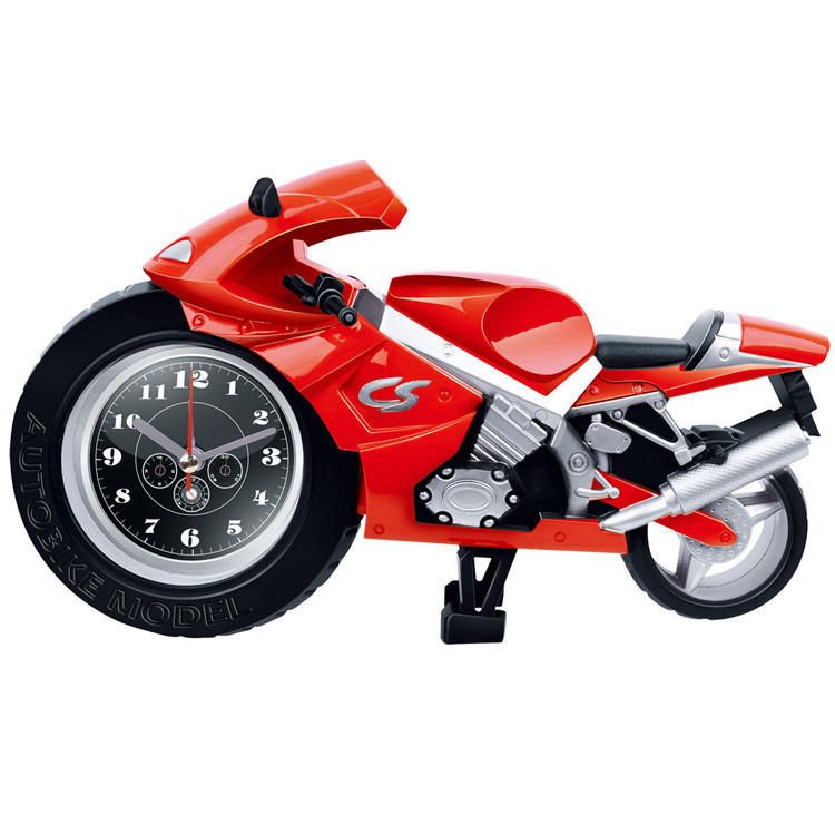 Creative Lazy Student Kids Cartoon Reloj Portátil Personalidad Dormitorio Mini Reloj Motocicleta A