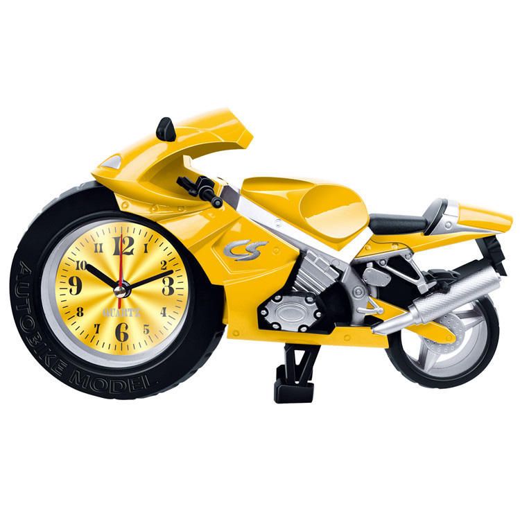 Creative Lazy Student Kids Cartoon Reloj Portátil Personalidad Dormitorio Mini Reloj Motocicleta A