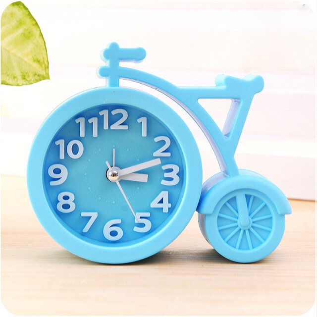 Creativo Portátil Mini Mute Niños Estudiante Reloj Bicicleta Oficina Mesa Despertadores Decoración Del Hogar