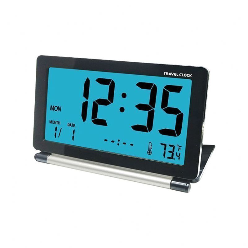 Dc-12 Despertador De Viaje Lcd Mini Escritorio Digital Alarma Electrónica Plegable Con Luz De Fondo