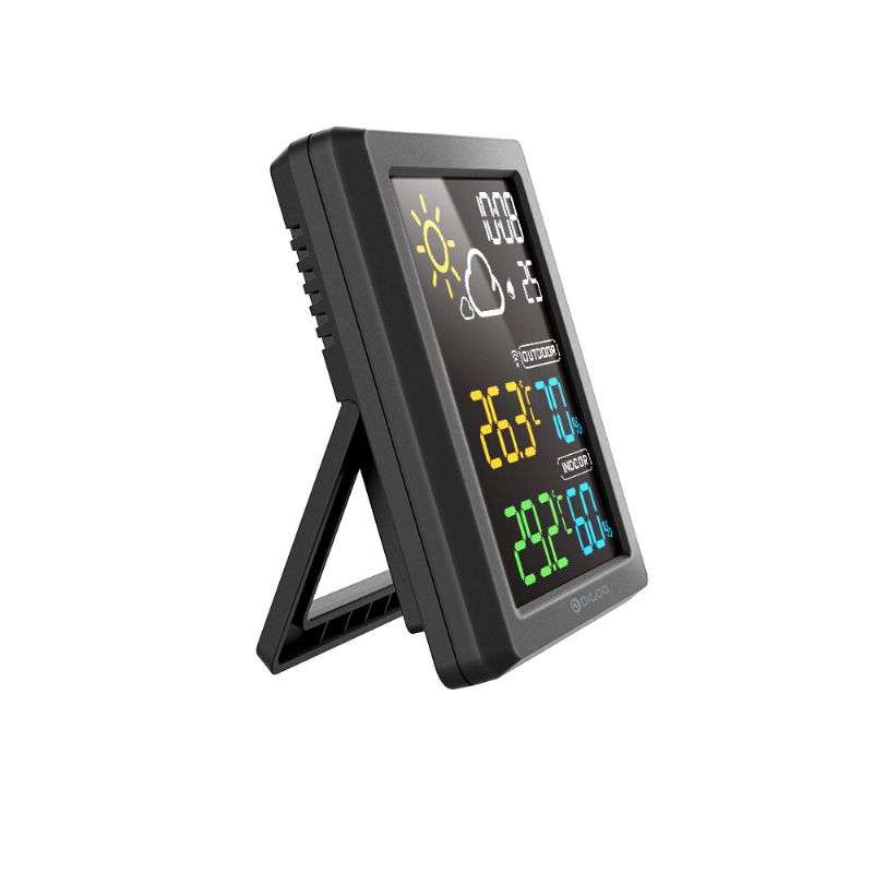 Dg-8647 Mini Pantalla A Color Hd Lcd Estación Meteorológica Reloj Despertador Higrómetro Inteligente Termómetro Snooze Reloj De Escritorio Dual