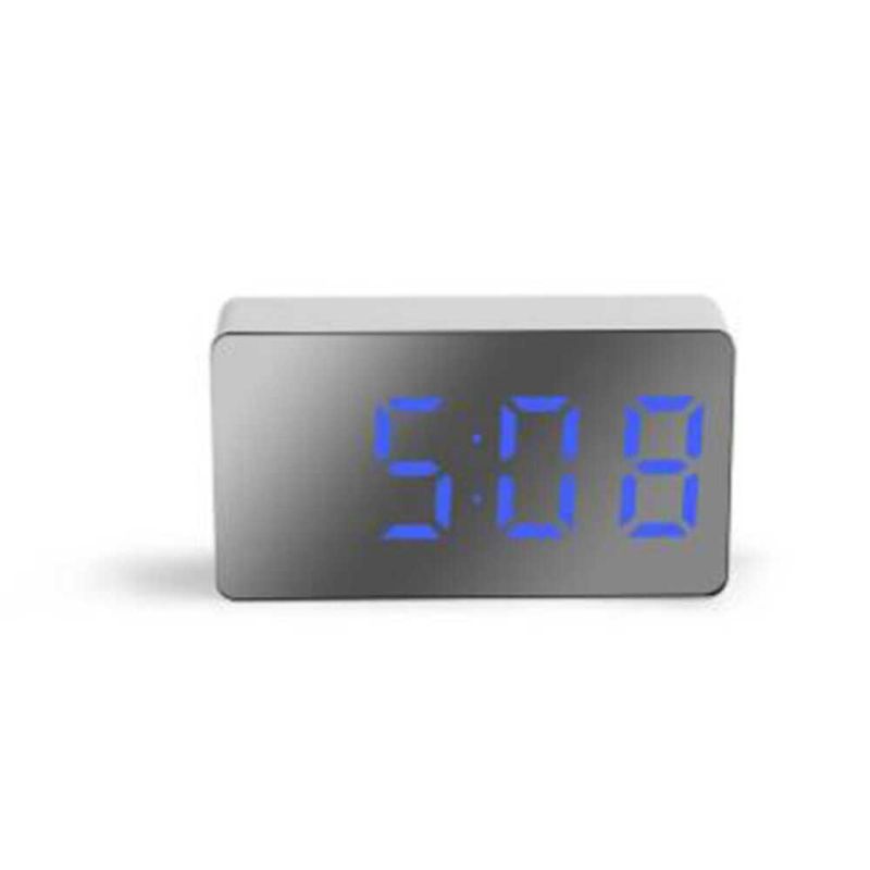 Digital Usb Led Reloj Despertador Espejo Snooze Pantalla Hora Noche Mesa De Luz Lcd Escritorio Para Decoración Del Hogar